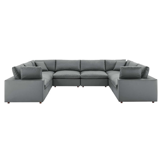 Commix Down Filled Overstuffed Vegan Leather 8-Piece Sectional Sofa by Modway