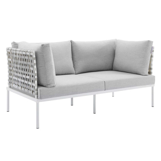 Harmony Sunbrella Basket Weave Outdoor Patio Aluminum Loveseat by Modway