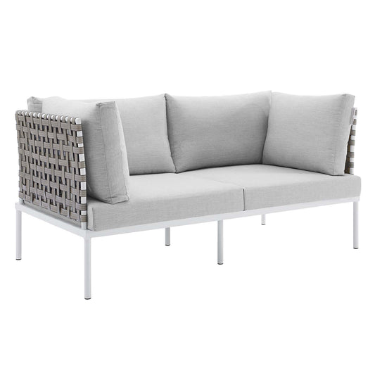 Harmony Sunbrella Basket Weave Outdoor Patio Aluminum Loveseat by Modway