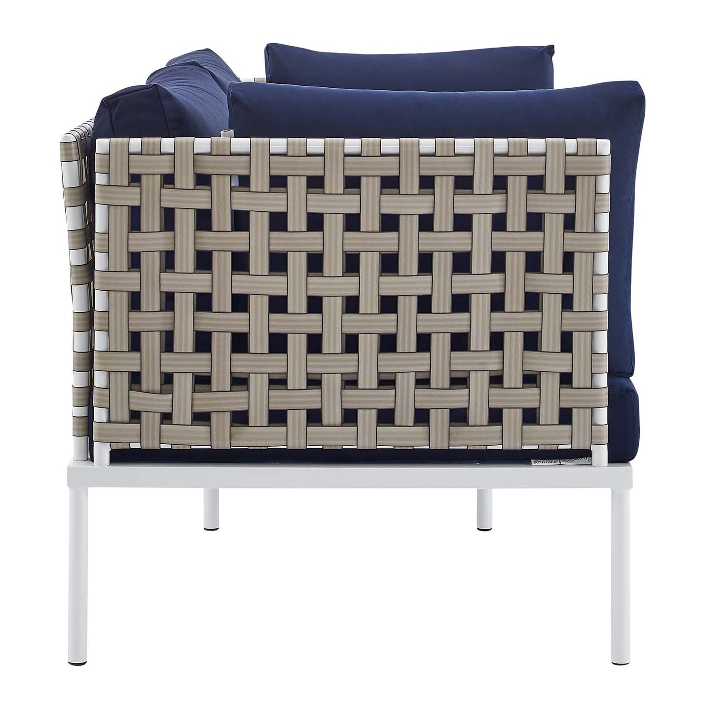 Harmony Sunbrella Basket Weave Outdoor Patio Aluminum Loveseat by Modway