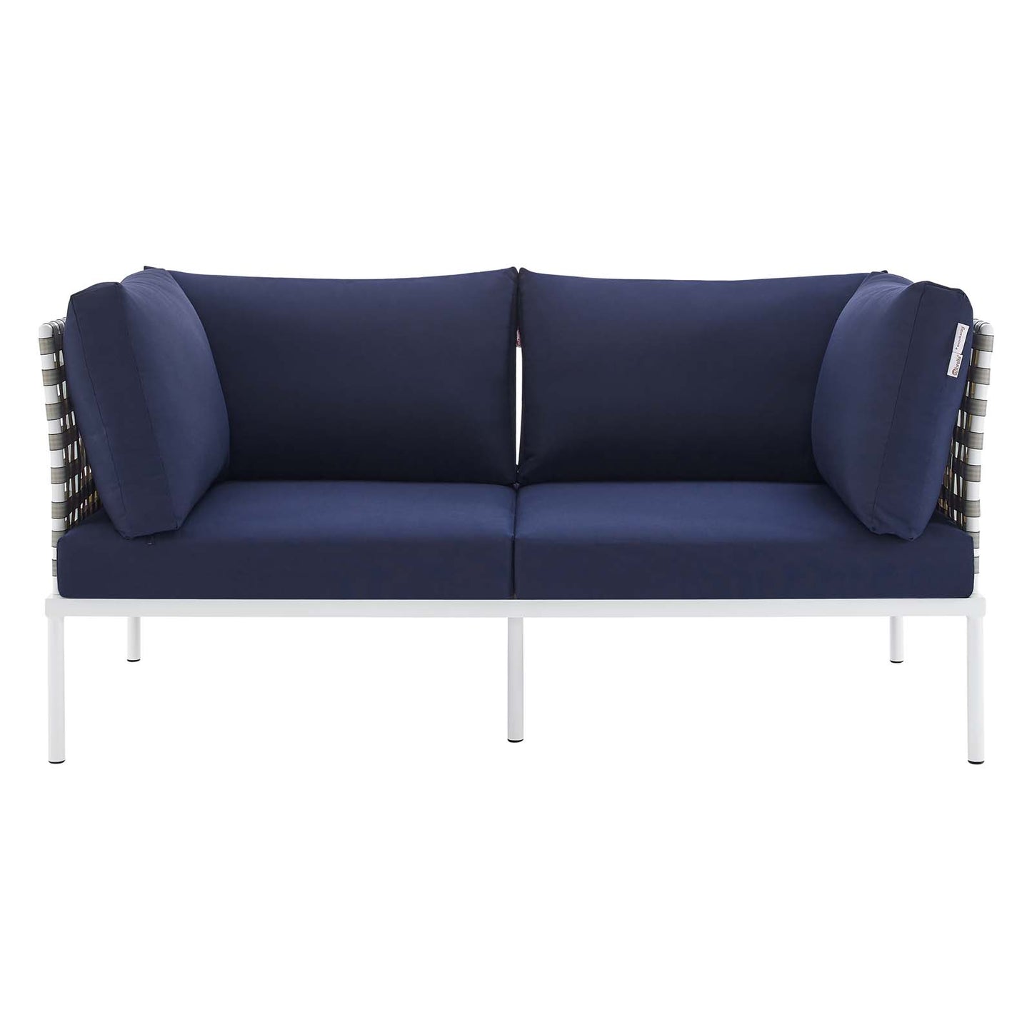 Harmony Sunbrella Basket Weave Outdoor Patio Aluminum Loveseat by Modway