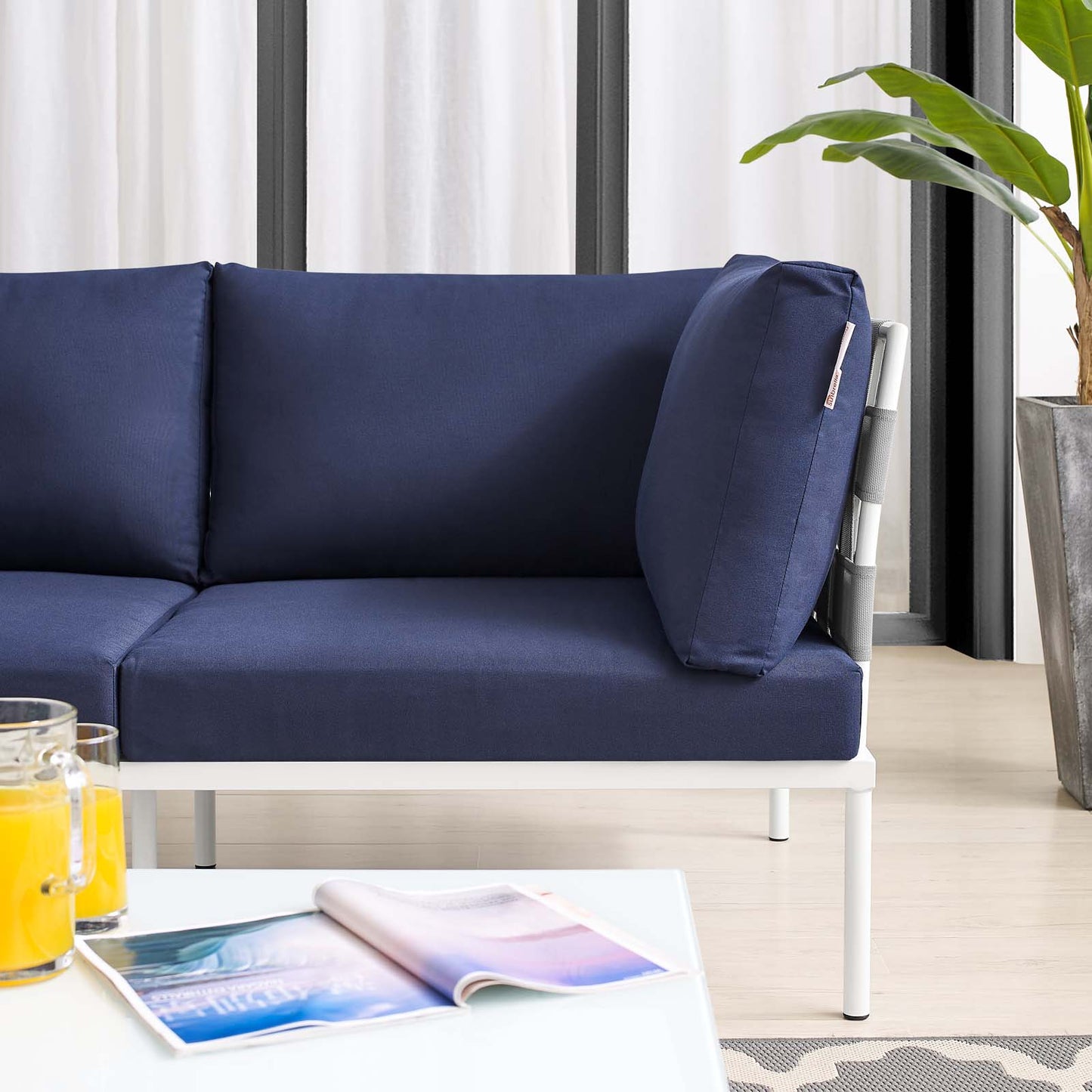 Harmony Sunbrella Outdoor Patio Aluminum Loveseat | Polyester by Modway