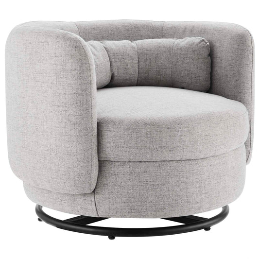 Relish Fabric Upholstered Upholstered Fabric Swivel Chair | Polyester by Modway