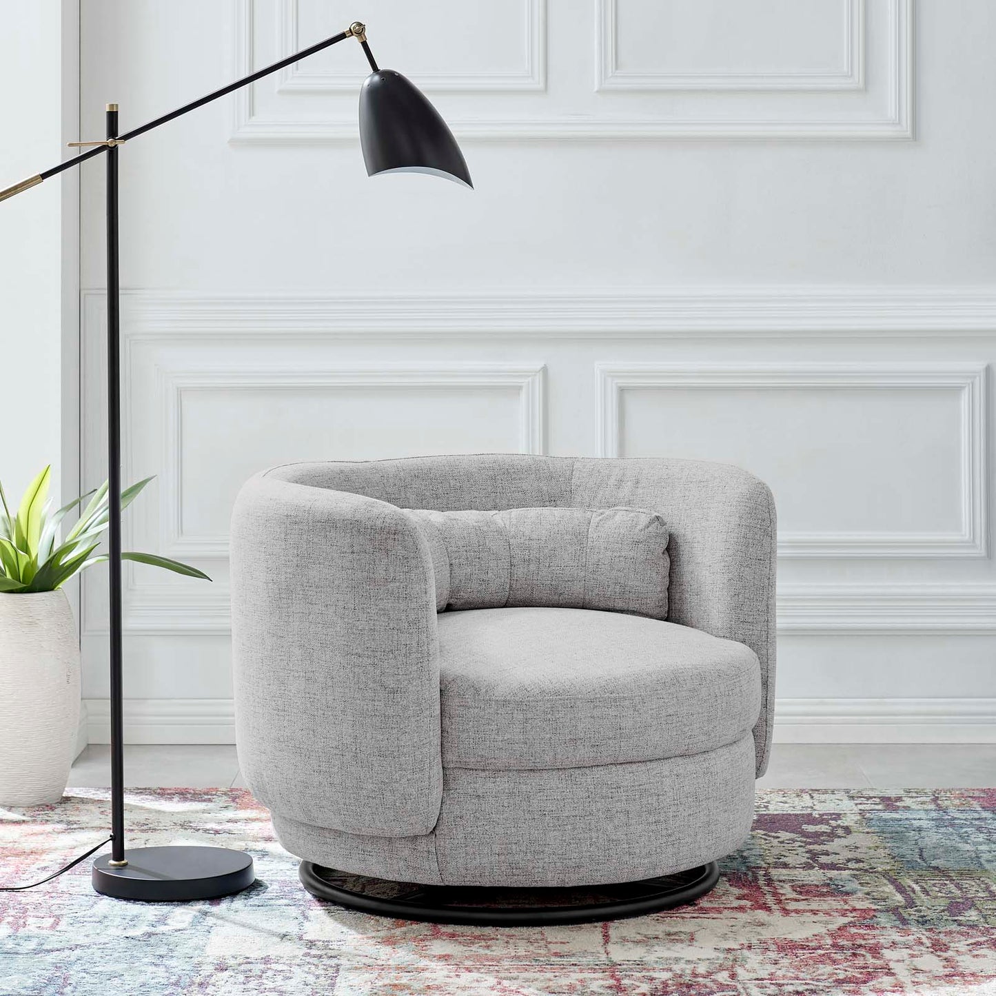 Relish Fabric Upholstered Upholstered Fabric Swivel Chair | Polyester by Modway