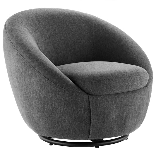 Buttercup Fabric Upholstered Upholstered Fabric Swivel Chair | Polyester by Modway