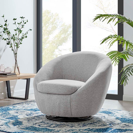 Buttercup Fabric Upholstered Upholstered Fabric Swivel Chair | Polyester by Modway
