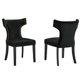 Curve Performance Velvet Dining Chairs (Set of 2) by Modway
