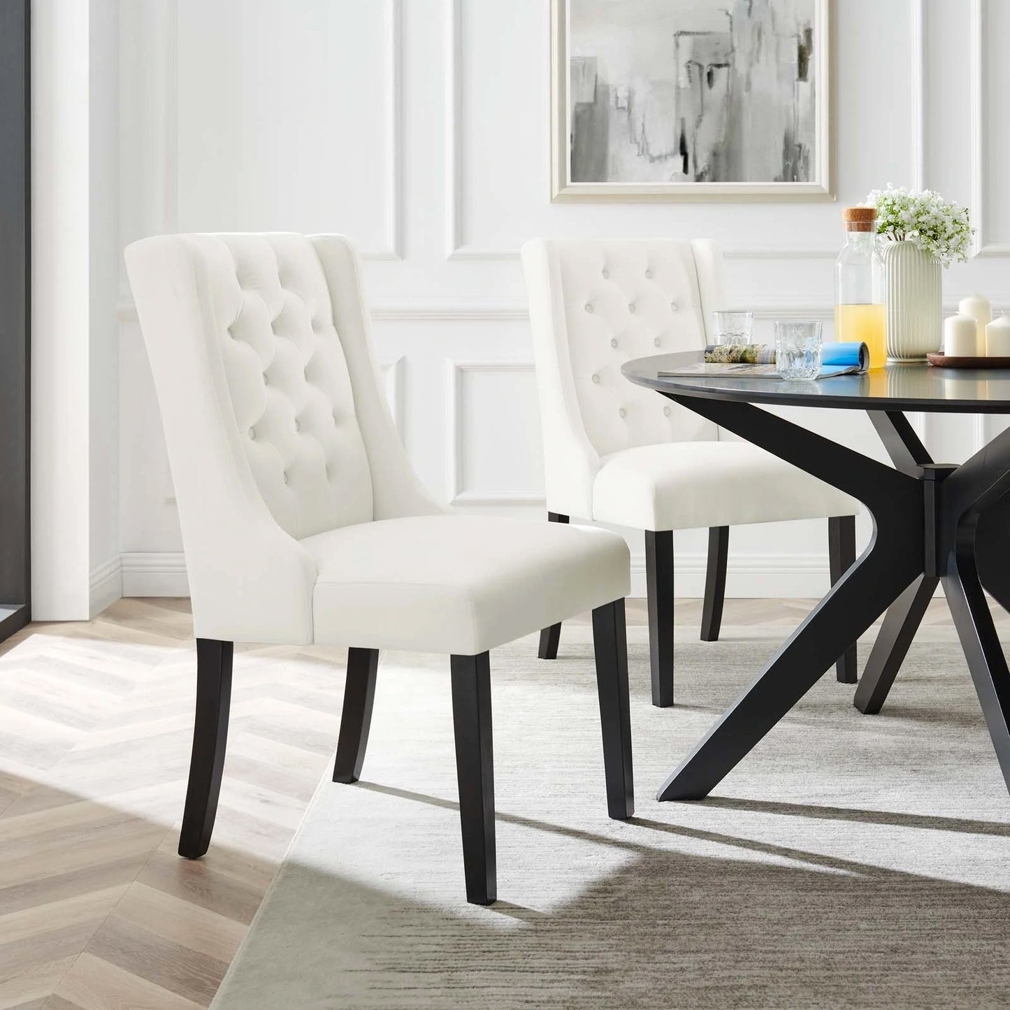 Baronet Performance Velvet Dining Chairs (Set of 2) by Modway