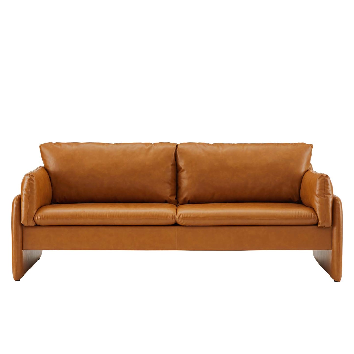 Indicate Vegan Leather Sofa in Tan by Modway