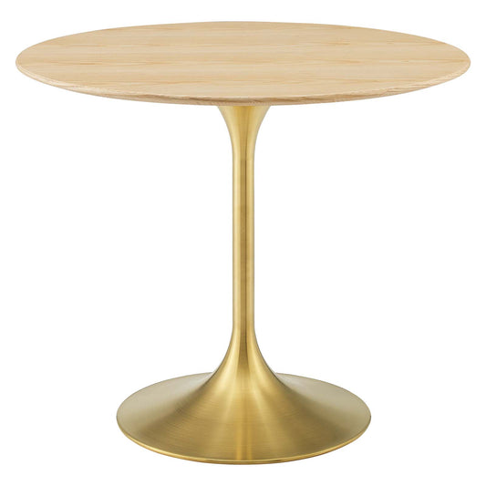 Lippa 36" Wood Dining Table Gold Natural by Modway