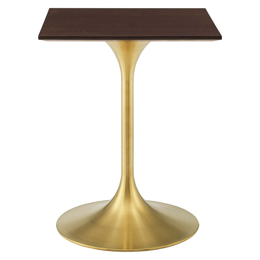 Lippa 24" Square Wood Dining Table Gold by Modway