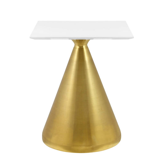 Tupelo 24" Square Dining Table Gold White by Modway
