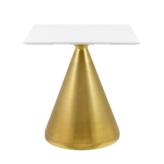 Tupelo 28" Square Dining Table Gold White by Modway