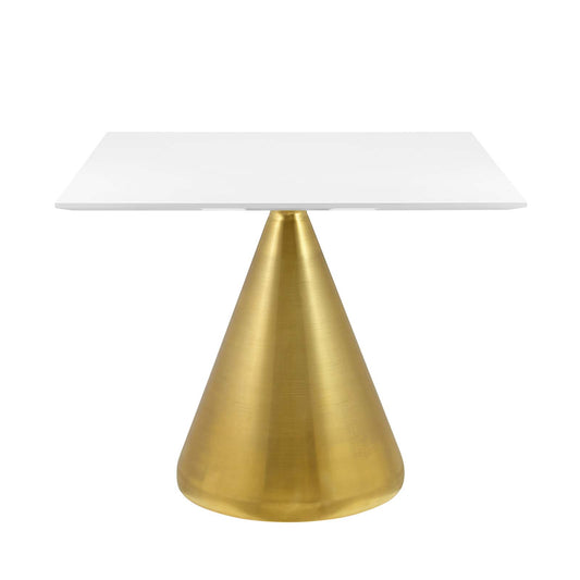 Tupelo 36" Square Dining Table Gold White by Modway