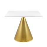 Tupelo 36" Square Dining Table Gold White by Modway