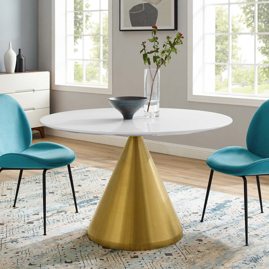Tupelo 47" Dining Table Gold White by Modway