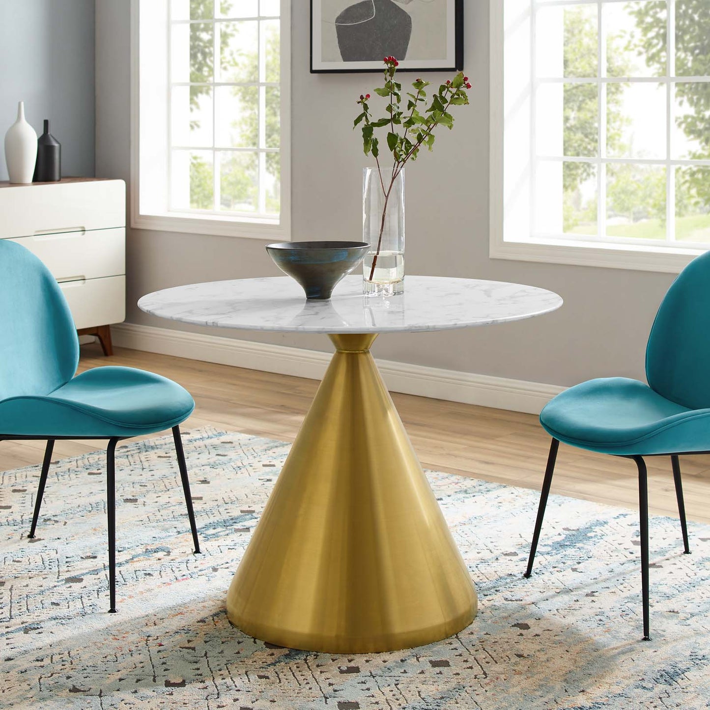 Tupelo 40" Artificial Marble Dining Table by Modway