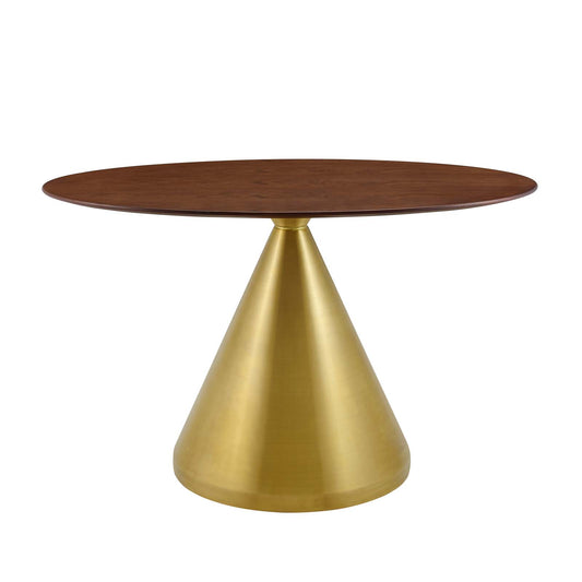 Tupelo 48" Oval Dining Table Gold Walnut by Modway