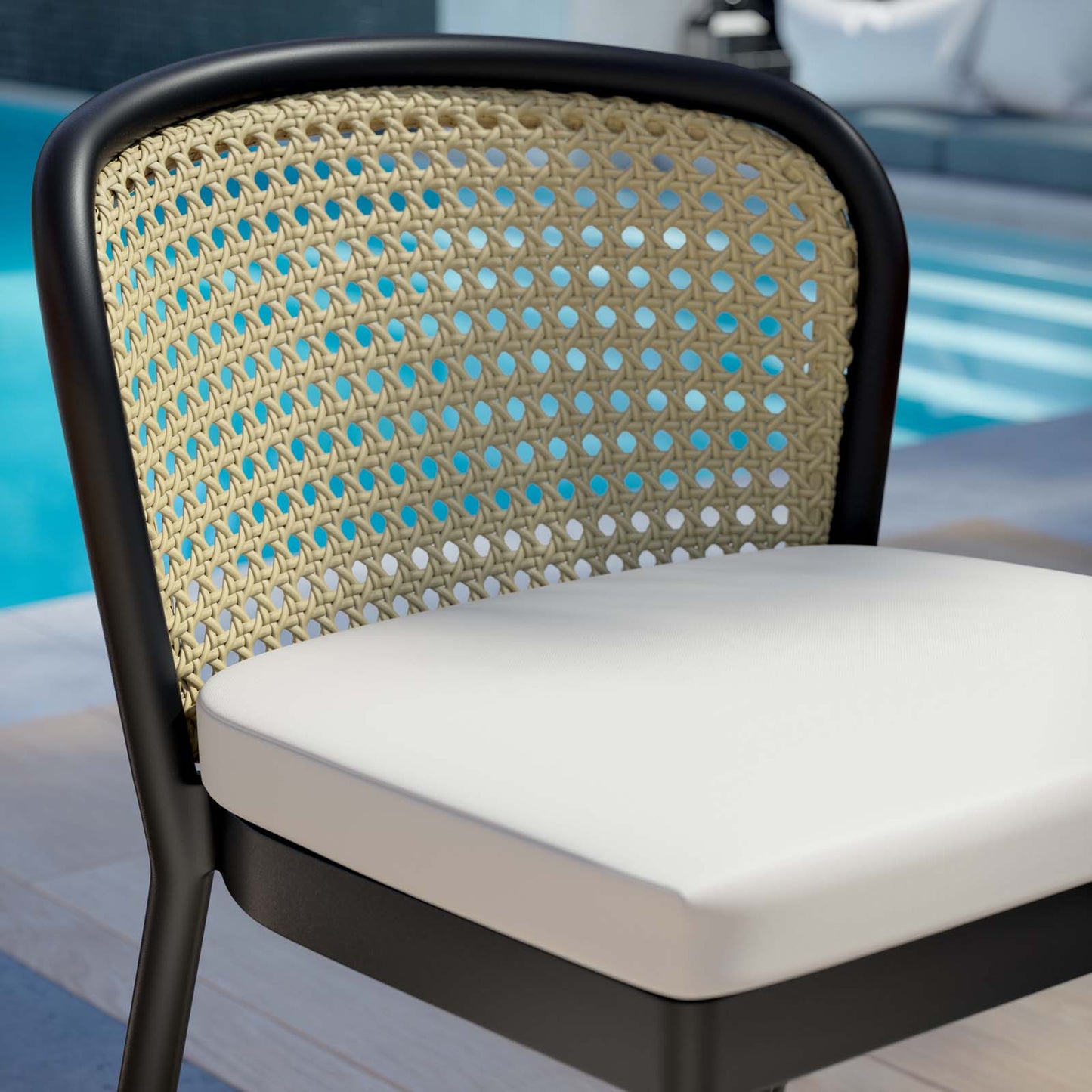 Melbourne Outdoor Patio Dining Side Chair in Ivory White by Modway