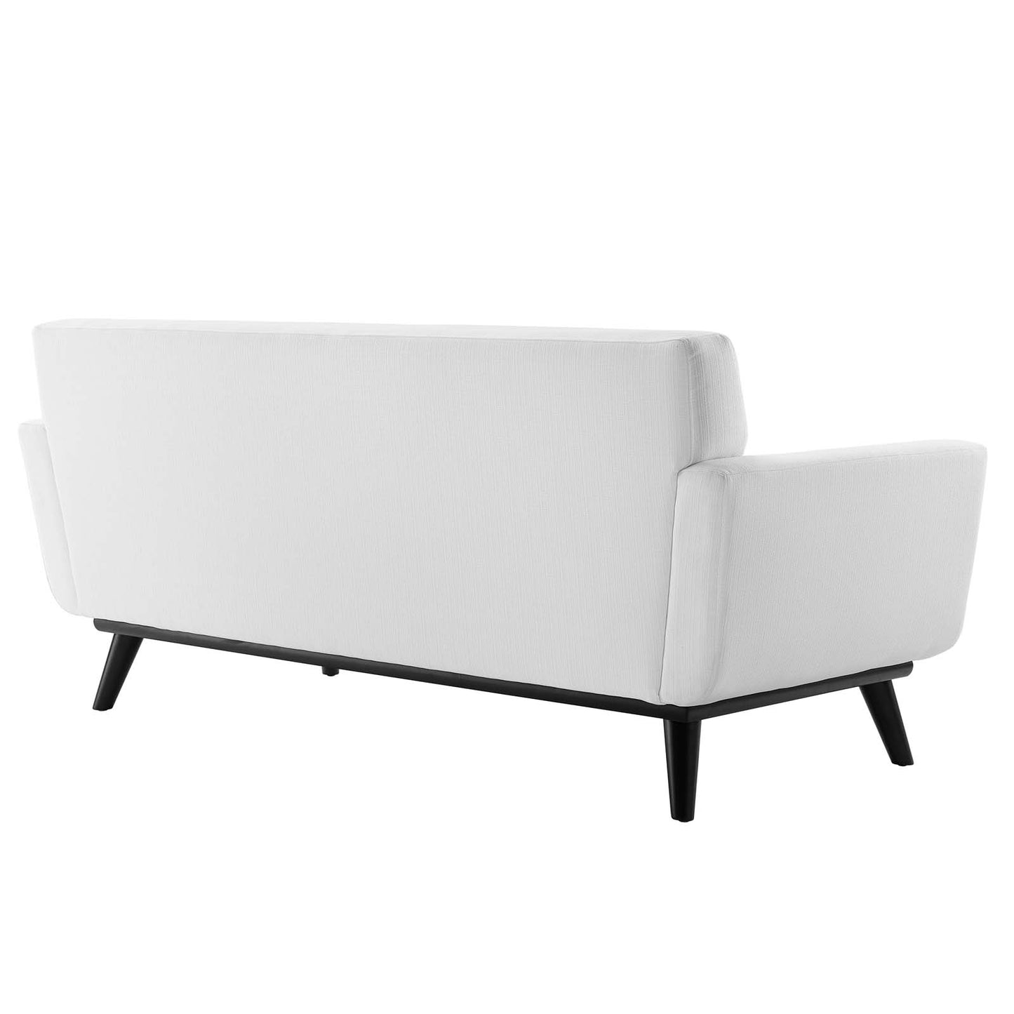 Engage Channel Tufted Fabric Loveseat White | Polyester by Modway