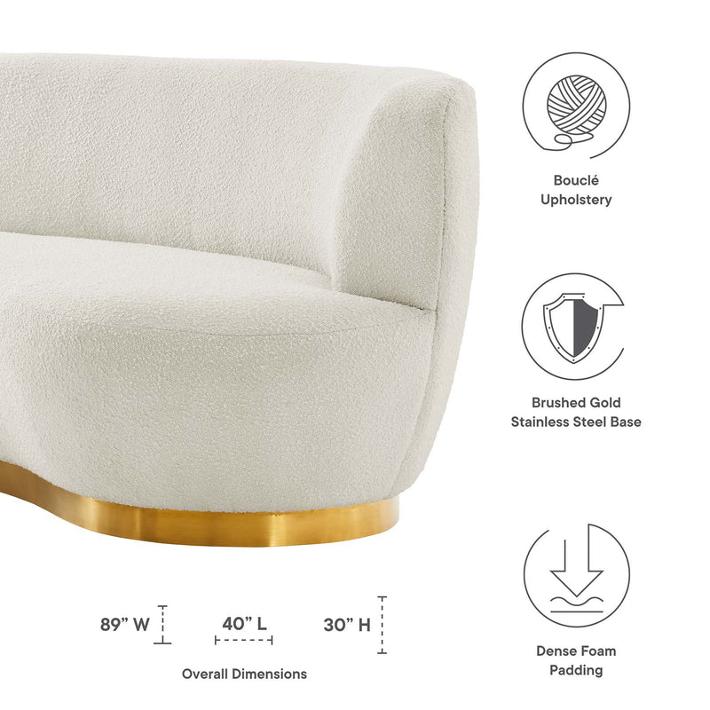 Kindred Upholstered Fabric Sofa in Gold Ivory by Modway