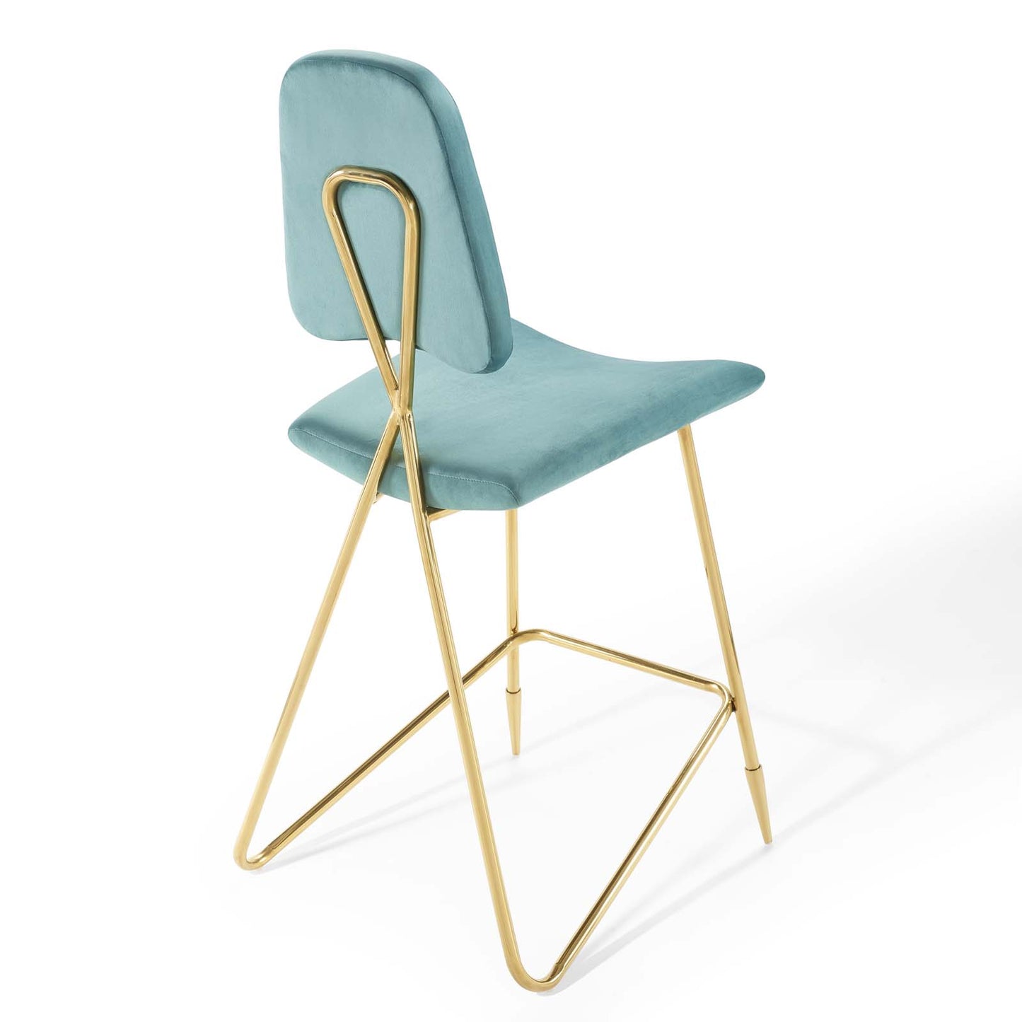 Ponder Bar Stool Performance Velvet Set of 2 | Polyester by Modway