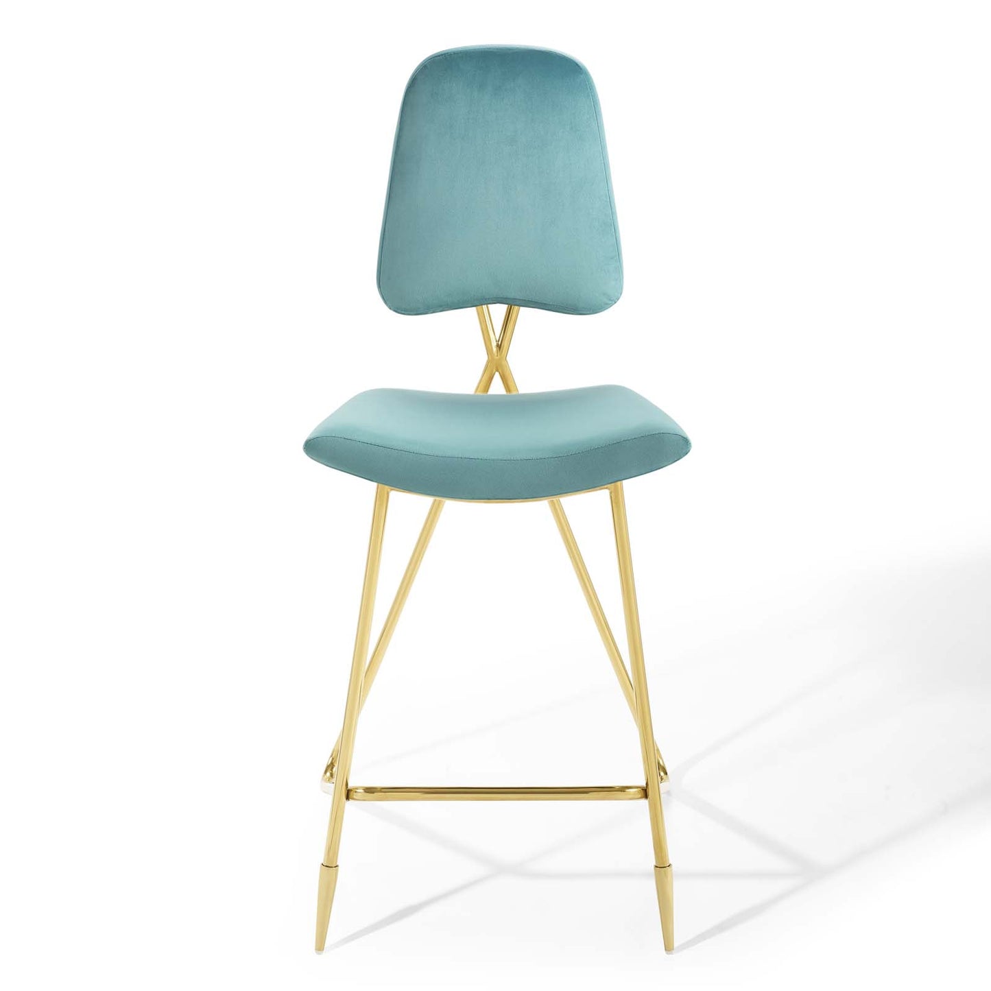 Ponder Bar Stool Performance Velvet Set of 2 | Polyester by Modway