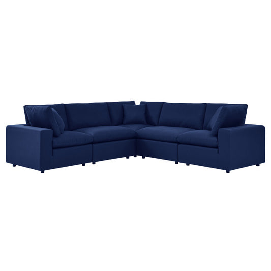 Commix 5-Piece Sunbrella Outdoor Grey Sectional Sofa by Modway