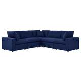 Commix 5-Piece Sunbrella Outdoor Grey Sectional Sofa by Modway