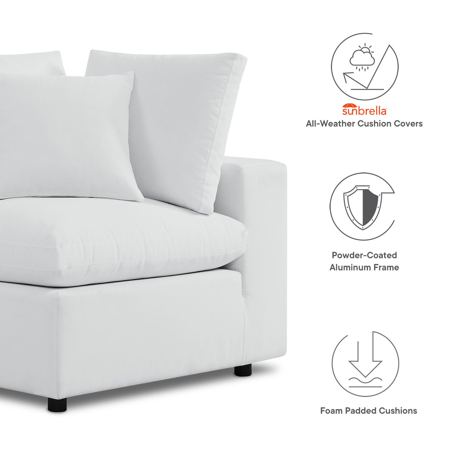Commix 7-Piece Sunbrella Outdoor Patio Sectional Sofa by Modway