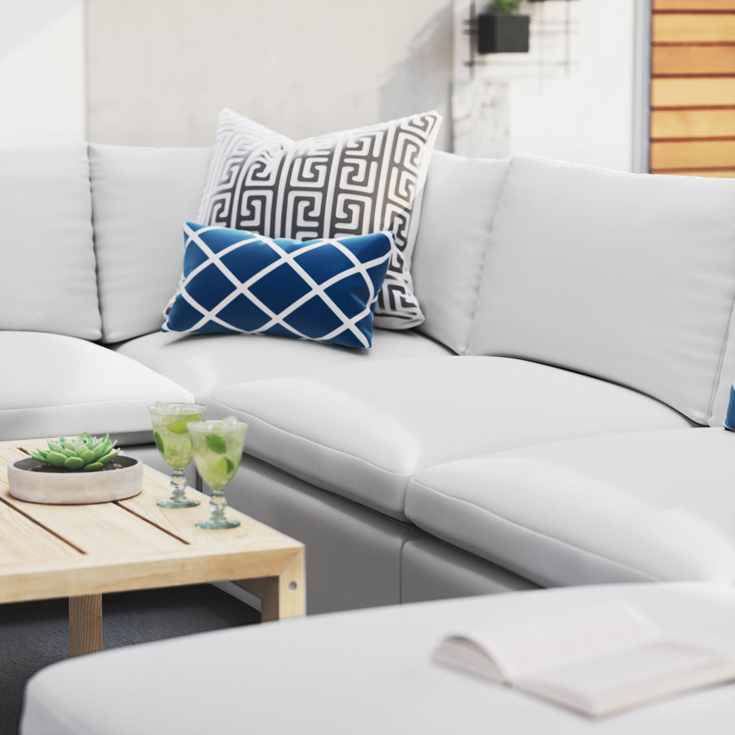 Commix 7-Piece Sunbrella Outdoor Patio Sectional Sofa by Modway