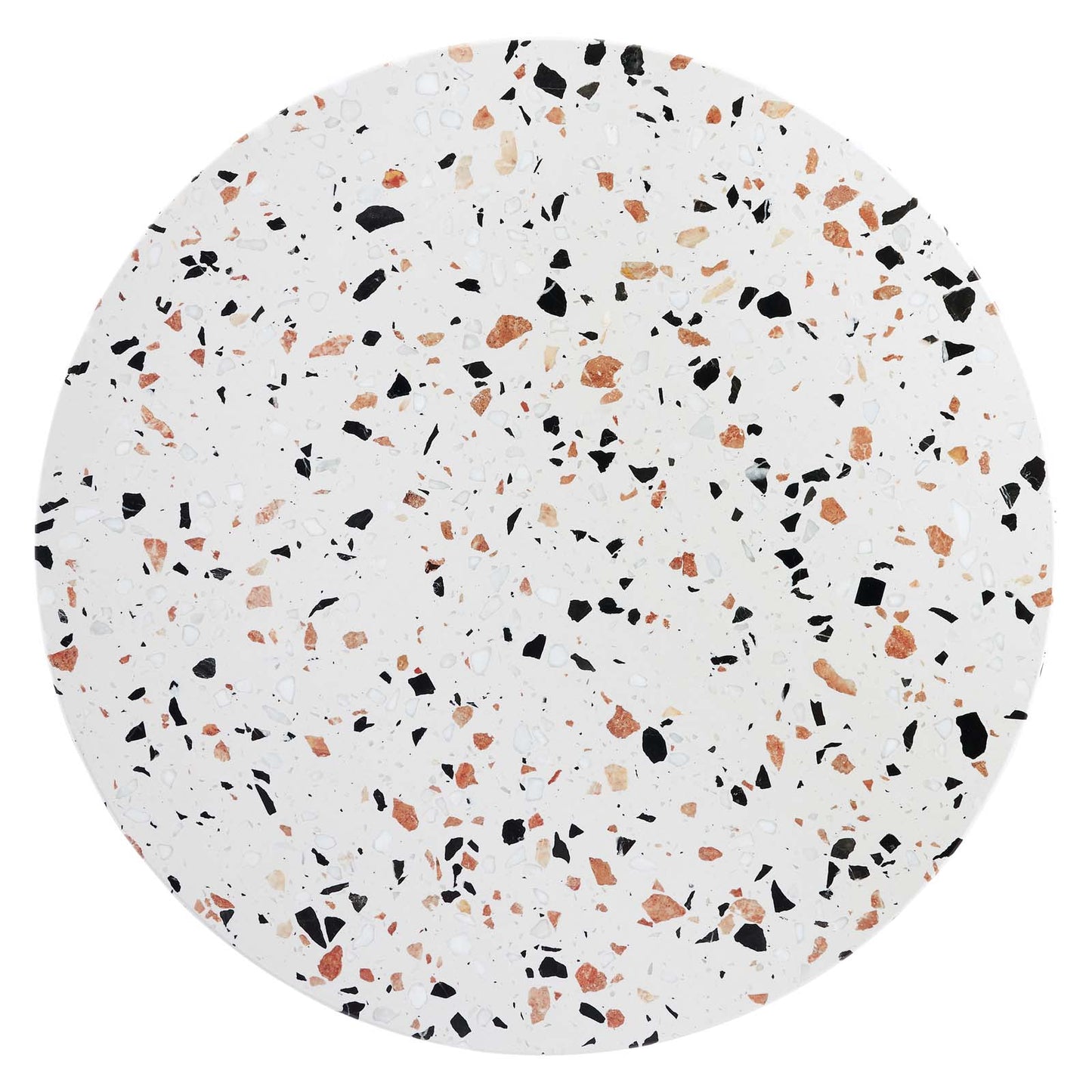 Zinque 28" Round Terrazzo Dining Table in Gold White by Modway