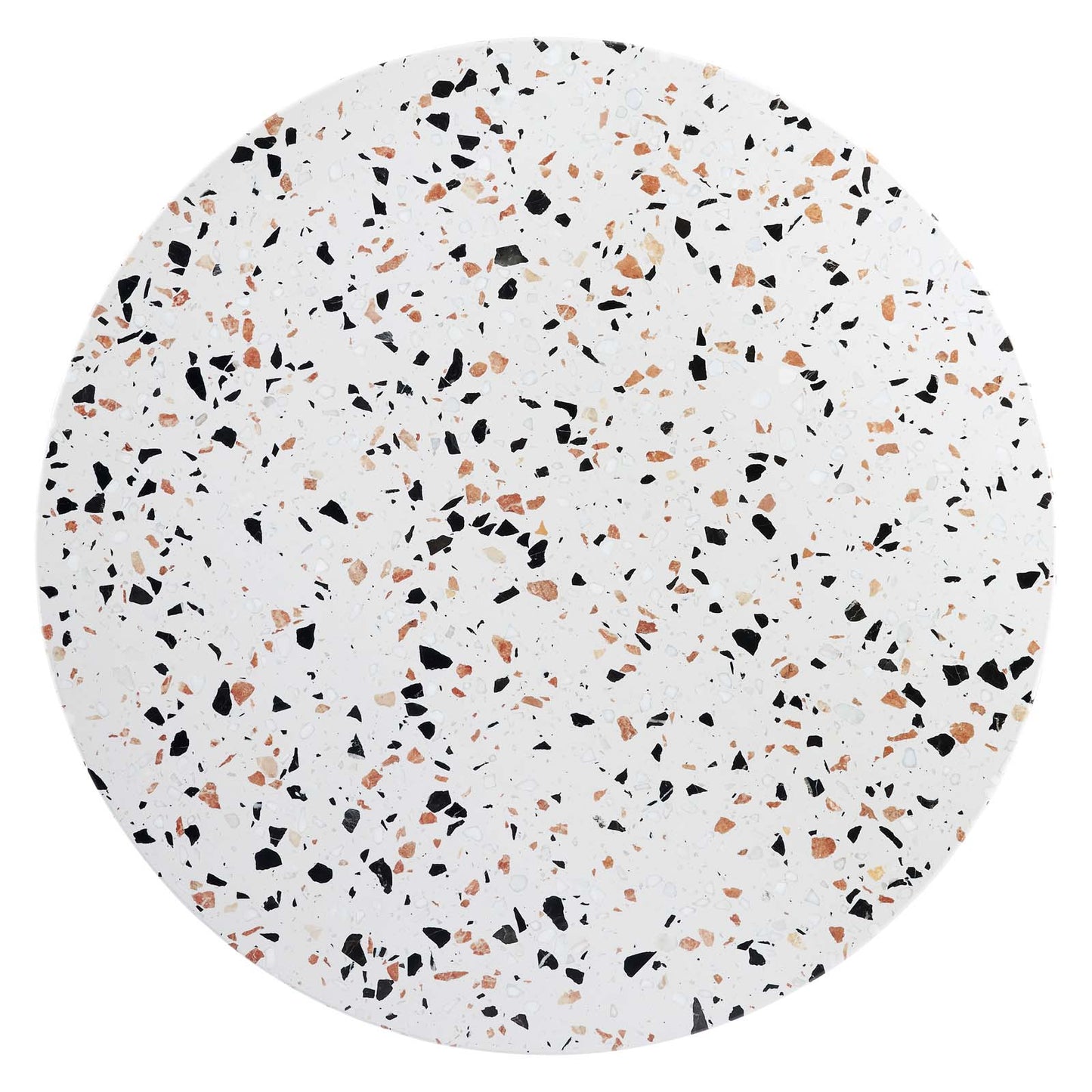Verne 36" Round Terrazzo Dining Table in Gold White by Modway