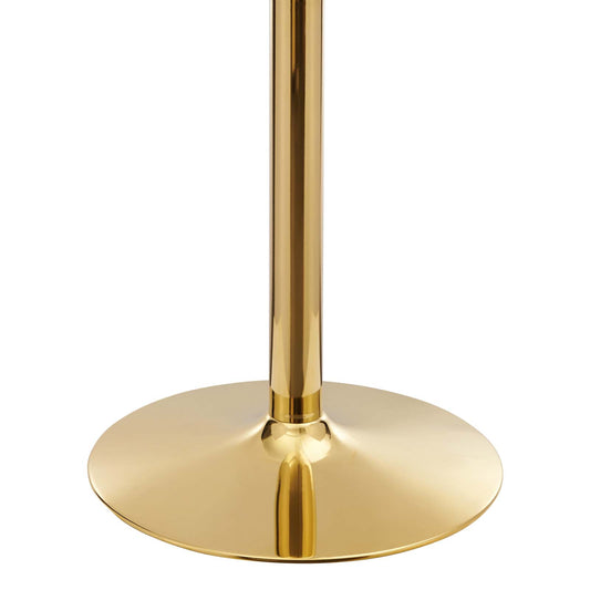 Verne 40" Round Terrazzo Dining Table in Gold White by Modway