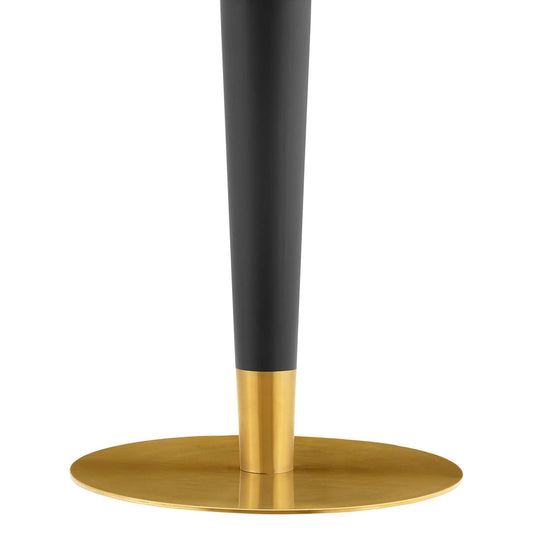 Zinque 47" Round Terrazzo Dining Table in Gold White by Modway
