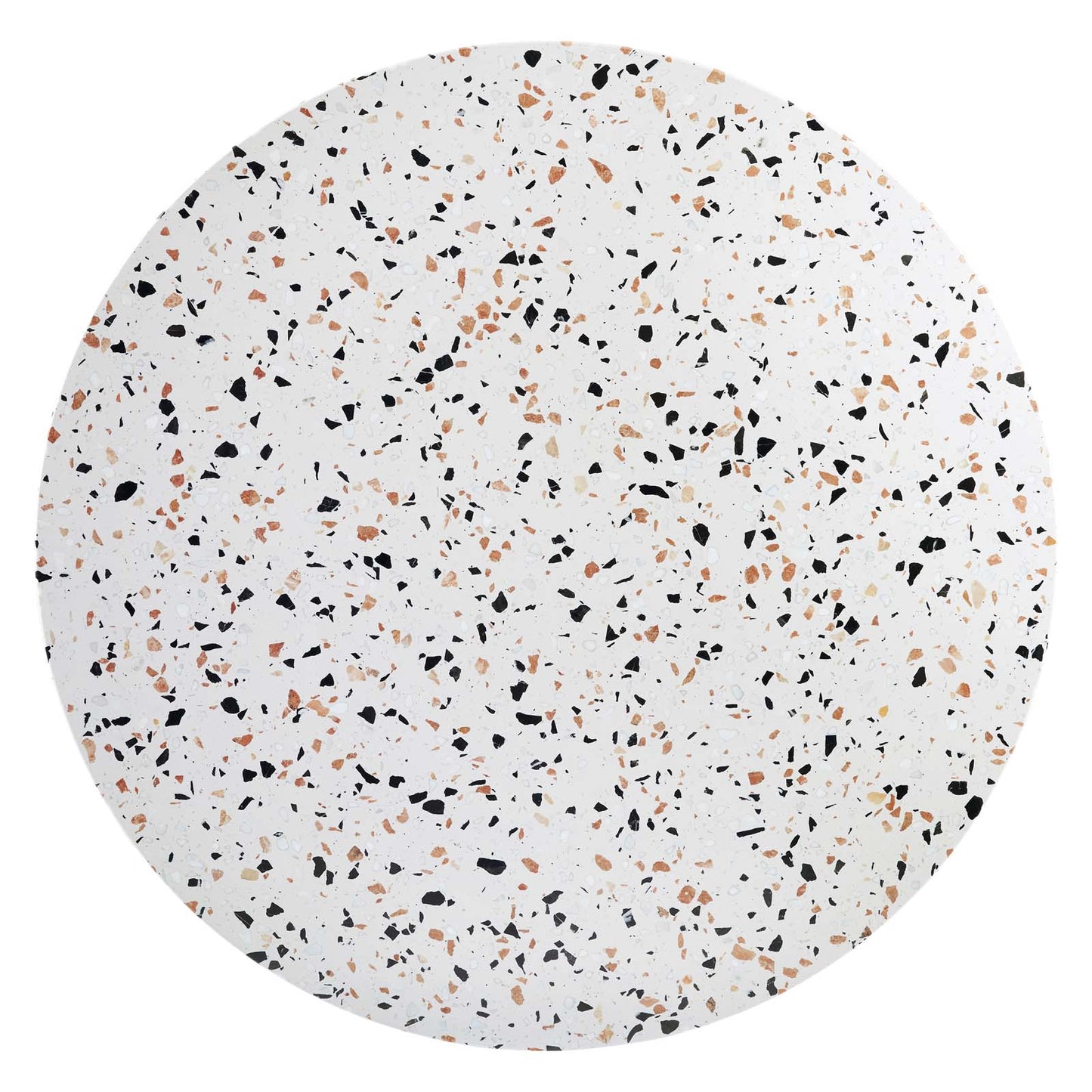 Zinque 47" Round Terrazzo Dining Table in Gold White by Modway