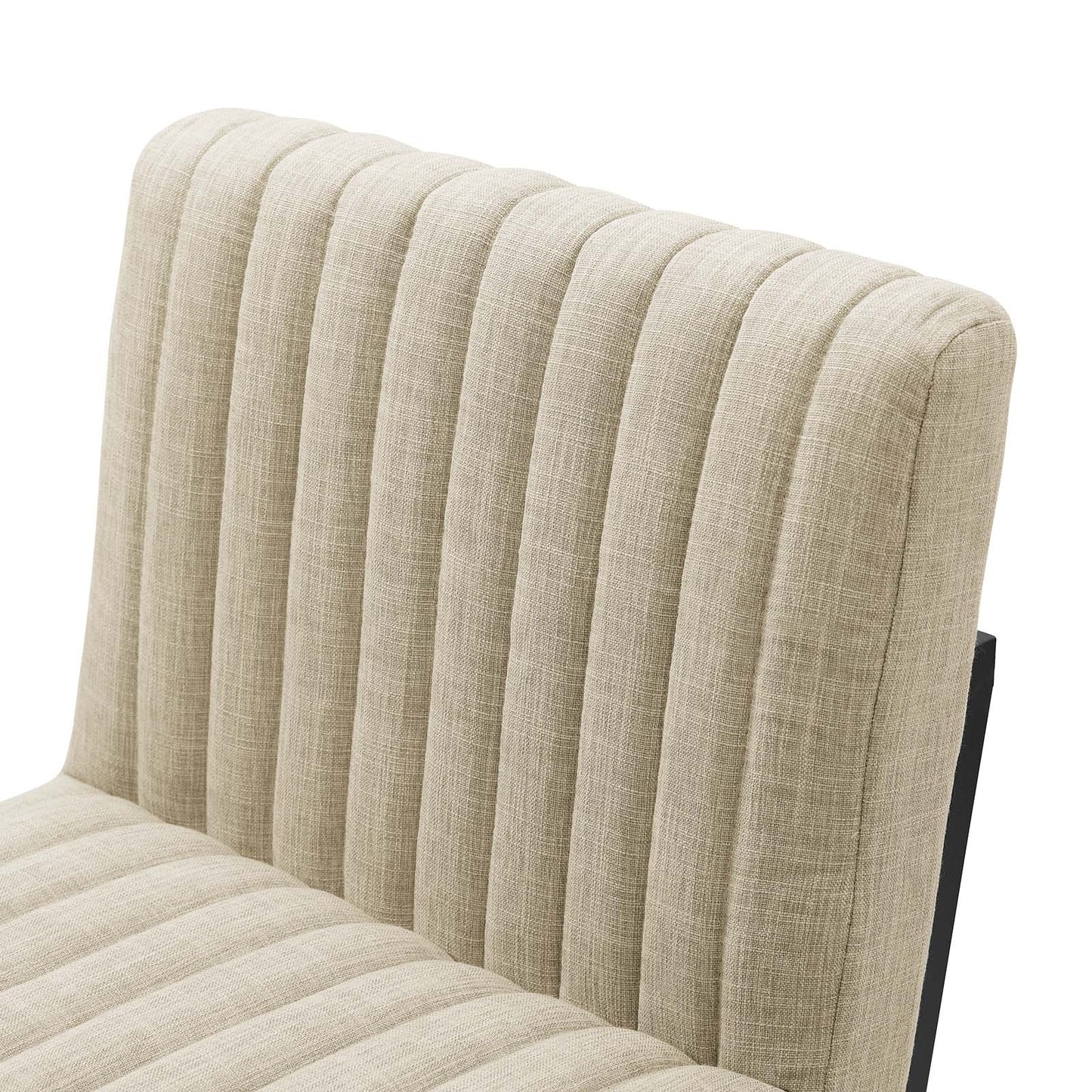 Indulge Channel Tufted Fabric Bar Stools - Set of 2 Beige | Polyester by Modway