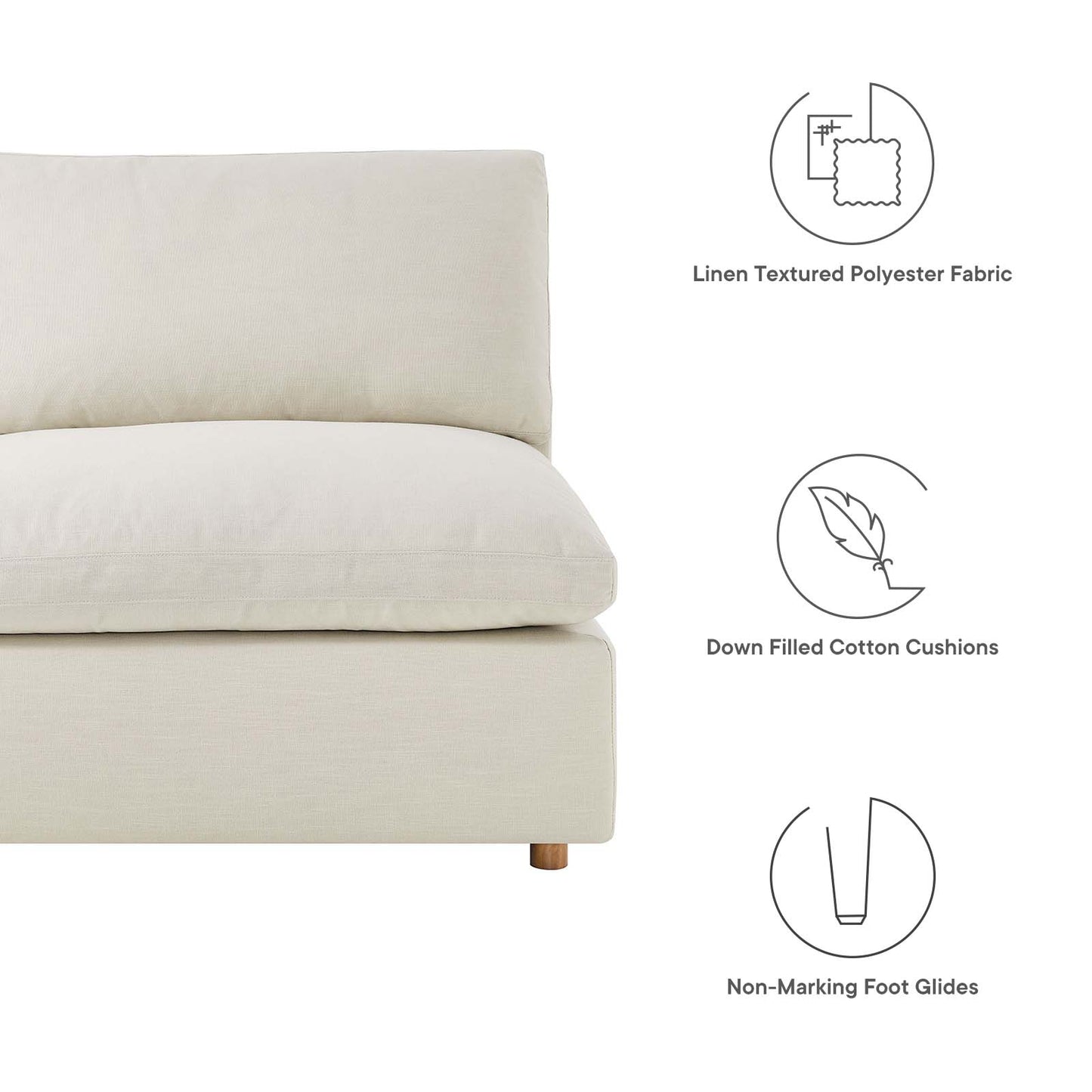 Commix Down Filled Overstuffed 6-Piece Sectional Sofa | Polyester by Modway