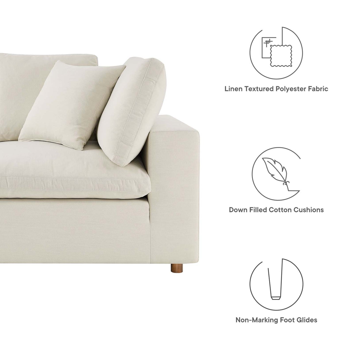 Commix Down Filled Overstuffed 6-Piece Sectional Sofa | Polyester by Modway