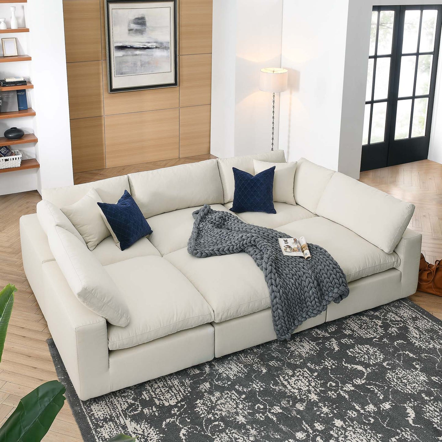 Commix Down Filled Overstuffed 6-Piece Sectional Sofa | Polyester by Modway