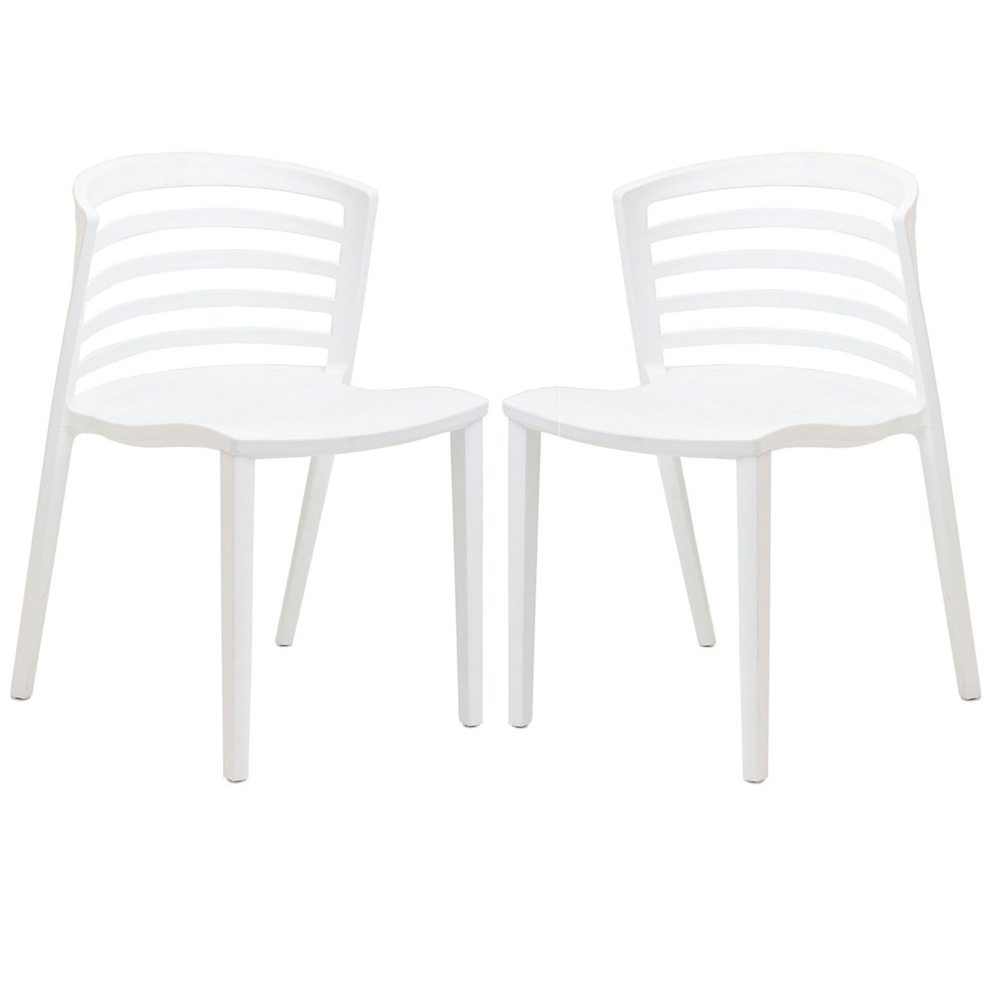 Curvy Dining Chairs (Set of 2) White by Modway