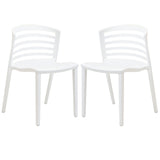Curvy Dining Chairs (Set of 2) White by Modway