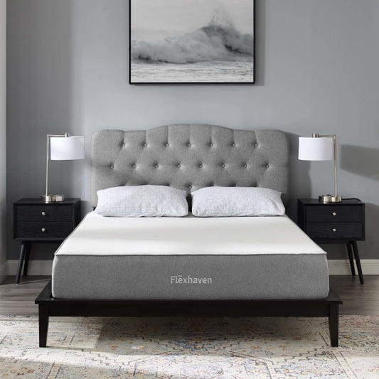Flexhaven 10" Full Memory Mattress in White by Modway