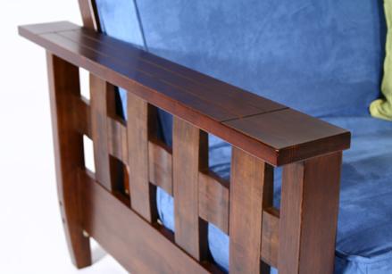 Lambton Dark Cherry Full Wall Hugger Futon Frame - Futons 4 Less