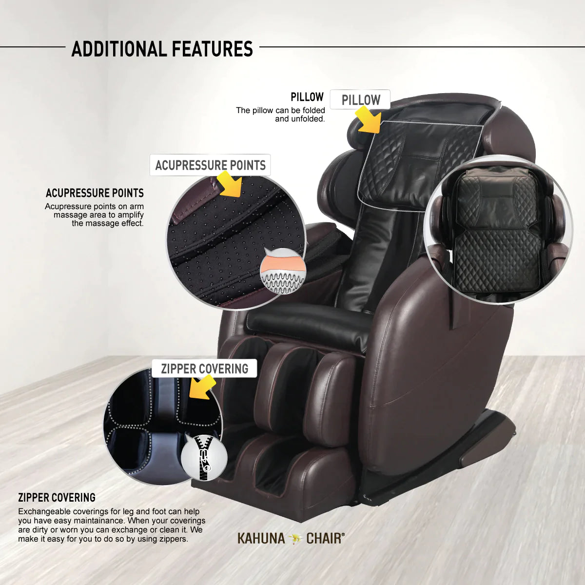 Kahuna Massage Chair Space Saving Zero Gravity Full Body Recliner LM-6800S Black