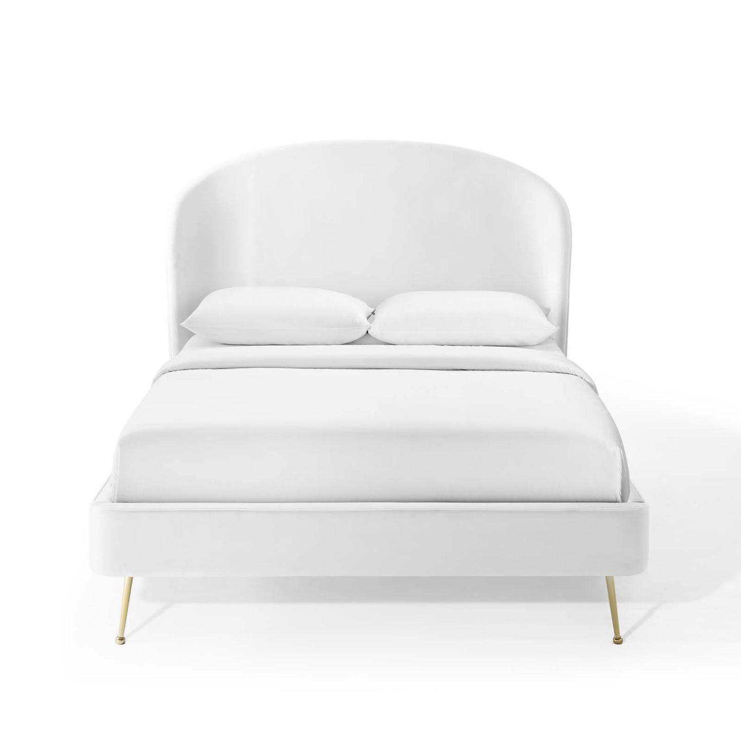 Mira Upholstered Performance Velvet Queen Platform Bed | Polyester by Modway