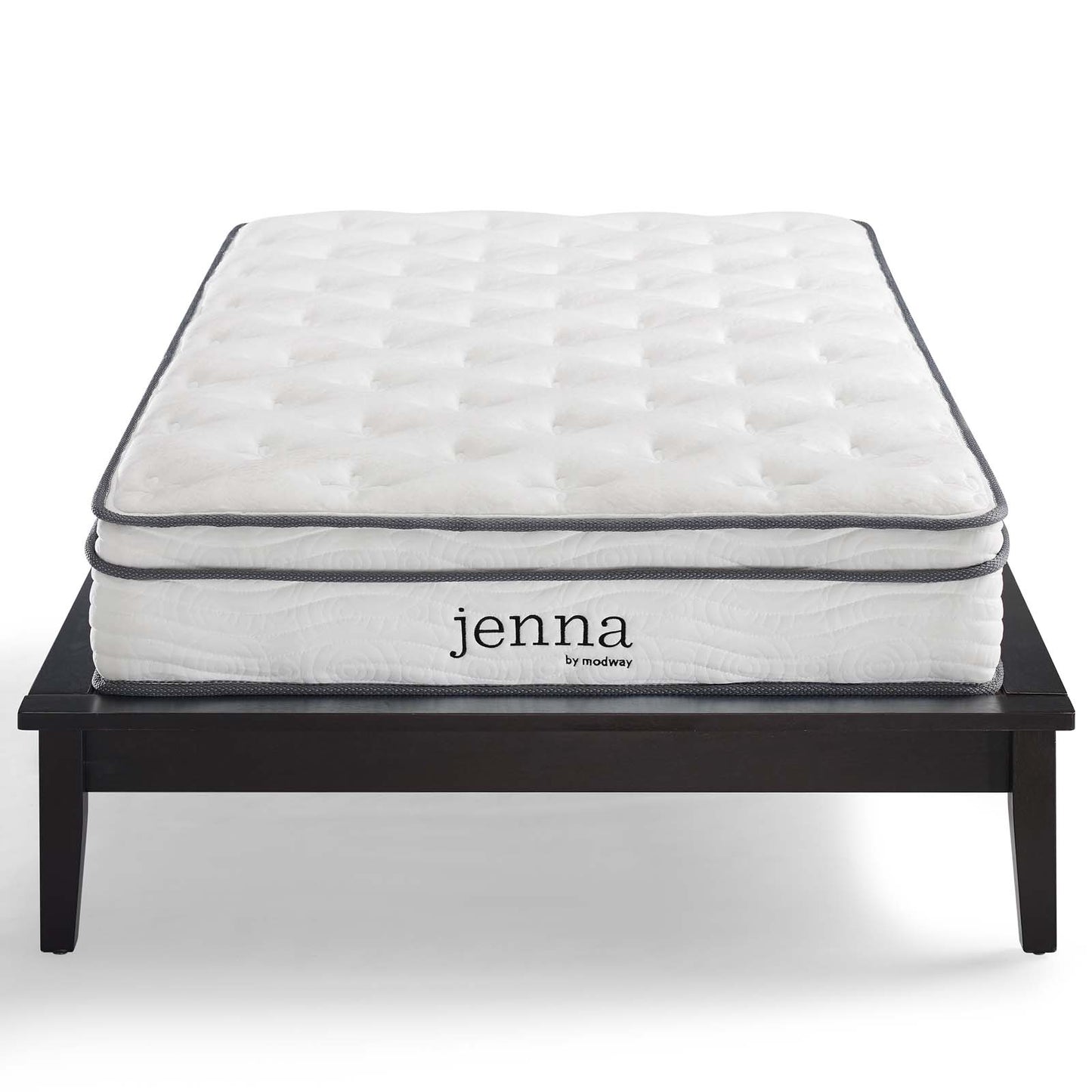 Jenna 8" Twin Innerspring Mattress White | Polyester by Modway