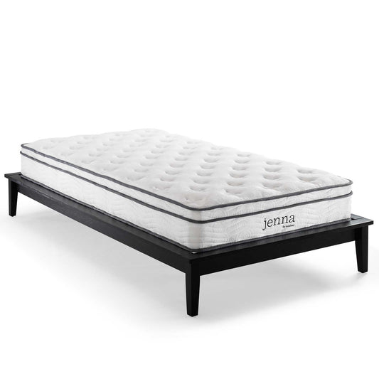 Jenna 8" Full Innerspring Mattress White | Polyester by Modway