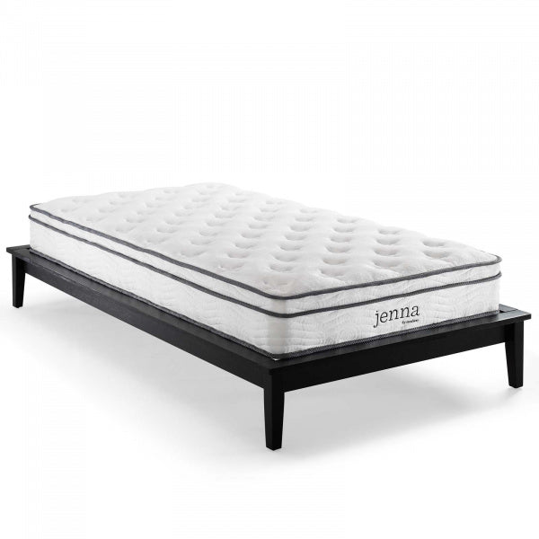 Jenna 8" Queen Innerspring Mattress White | Polyester by Modway