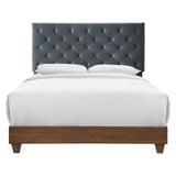 Rhiannon Diamond Tufted Upholstered Performance Velvet Queen Bed by Modway